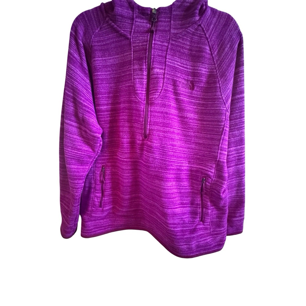 The North Face Crescent Sunshine Pink 1/4 Zip Fleece Hooded Pullover Women's XXL